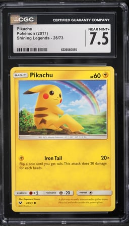 2017 Pokemon Sun & Moon Shining Legends Pikachu #28 CGC 7.5 NRMT+
