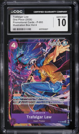 2026 One Piece Promo Illustration Box Vol. 6 Alt Art Trafalgar Law #P-093 CGC 10 GEM MINT