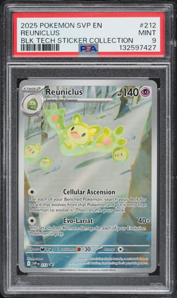 2025 Pokemon Scarlet & Violet Promo Black Tech Collection Full Art Reuniclus #212 PSA 9 MINT
