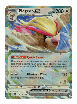 2023 Pidgeot ex #164 Obsidian Flames