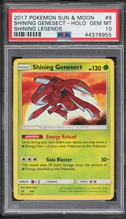 2017 Pokemon Sun & Moon Shining Legends Holo Shining Genesect #9 PSA 10 GEM MINT