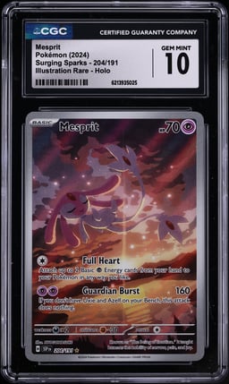 2024 Pokemon Scarlet & Violet Surging Sparks IR Mesprit #204 CGC 10 GEM MINT
