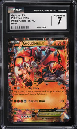2015 Pokemon XY Primal Clash Holo Groudon EX #85 CGC 7 NRMT