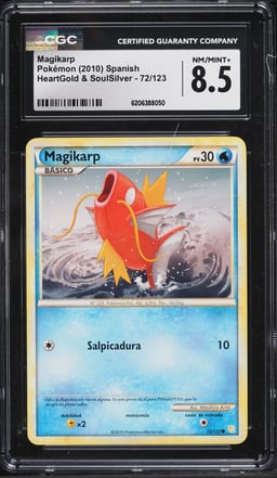 2010 Pokemon HeartGold & SoulSilver Magikarp #72 CGC 8.5 NM-MT+