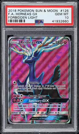 2018 Pokemon Sun & Moon Forbidden Light Full Art Xerneas GX #126 PSA 10 GEM MINT