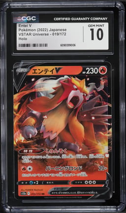 2022 Pokemon Japanese Sword & Shield VSTAR Universe Entei V #19 CGC 10 GEM MINT