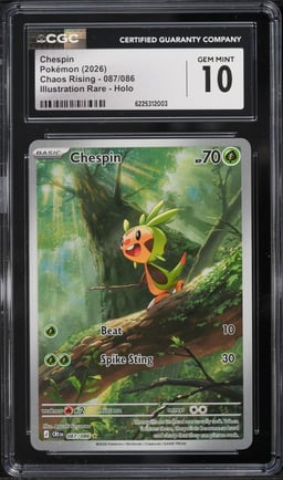 2026 Pokemon Mega Evolution Chaos Rising IR Chespin #87 CGC 10 GEM MINT