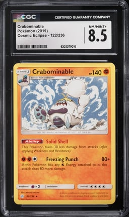 2019 Pokemon Sun & Moon Cosmic Eclipse Crabominable #122 CGC 8.5 NM-MT+