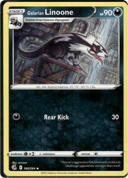 2021 Galarian Linoone #160 Fusion Strike