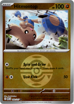 2026 Hitmontop (Ball Reverse Holofoil) #102 Ascended Heroes