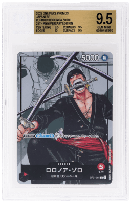 2022 One Piece Premium Card Collection 25th Anniversary Japanese Roronoa Zoro #OP01001 BGS 9.5