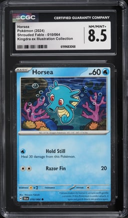2024 Pokemon SV Shrouded Fable Illustration Collection Horsea #10 CGC 8.5 NM-MT+