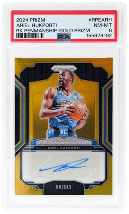 2024 Panini Prizm Rookie Penmanship Gold Prizm Ariel Hukporti #RPEARH 3/10 PSA 8