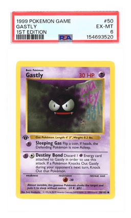1999 Pokemon Base Set 1st Edition Gastly #50 PSA 6