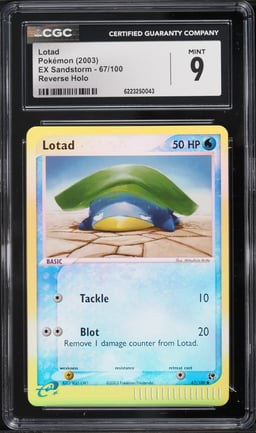 2003 Pokemon EX Sandstorm Reverse Holo Lotad #67 CGC 9 MINT
