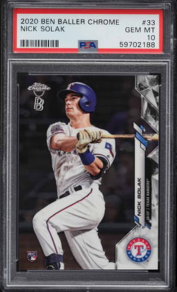 2020 Topps Chrome Ben Baller Nick Solak ROOKIE #33 PSA 10 GEM MINT