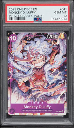 2023 One Piece Promo Pirates Party Vol. 5 Alt Art Monkey D. Luffy #P-041 PSA 10 GEM MINT