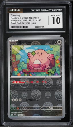 2023 Pokemon Japanese Scarlet & Violet 151 Poke Ball Reverse Holo Chansey #113 CGC 10 GEM MINT