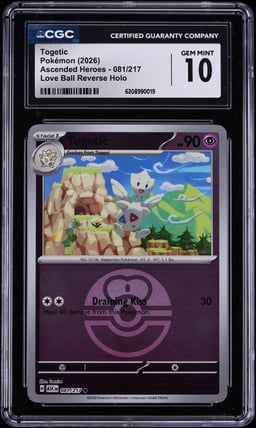 2026 Pokemon Ascended Heroes Love Ball Reverse Holo Togetic #081 CGC 10 GEM MINT
