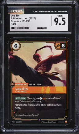 2025 Riftbound League Of Legends LoL Origins Lee Sin #151 CGC 9.5 MINT+