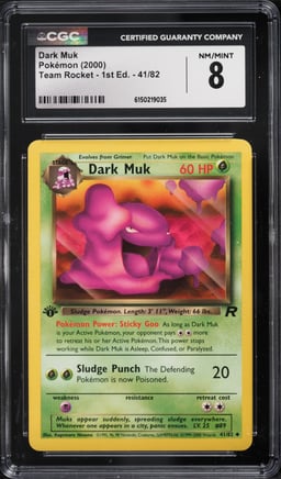 2000 Pokemon Team Rocket 1st Edition Dark Muk #41 CGC 8 NM-MT