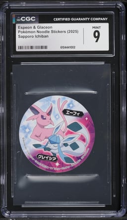 2025 Pokemon Japanese Noodle Stickers Sapporo Ichiban Espeon & Glaceon CGC 9 MINT