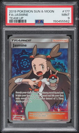 2019 Pokemon Sun & Moon Team Up Full Art Jasmine #177 PSA 9 MINT