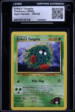 2000 Pokemon Gym Heroes Erika's Tangela #79 CGC AUTH