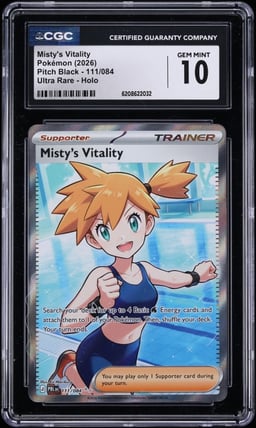 2026 Pokemon Mega Evolution Pitch Black Full Art Misty's Vitality #111 CGC 10 GEM MINT
