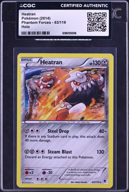 2014 Pokemon XY Phantom Forces Holo Heatran #63 CGC AUTH