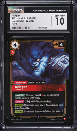 2026 Riftbound: LoL Unleashed Rengar #024 CGC 10 GEM MINT