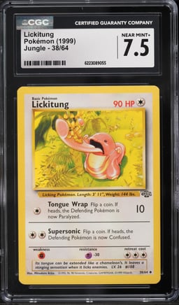 1999 Pokemon Jungle Lickitung #38 CGC 7.5 NRMT+