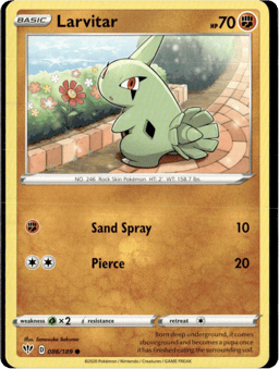 2020 Larvitar #86 Darkness Ablaze