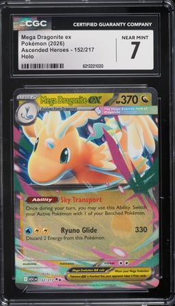 2026 Pokemon Mega Evolution Ascended Heroes Holo Mega Dragonite ex #152 CGC 7 NRMT