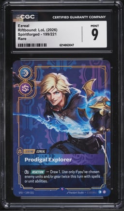 2026 Riftbound League Of Legends LoL Spiritforged Ezreal #199 CGC 9 MINT