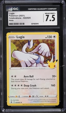 2021 Pokemon Sword & Shield Celebrations Holo Lugia #22 CGC 7.5 NRMT+