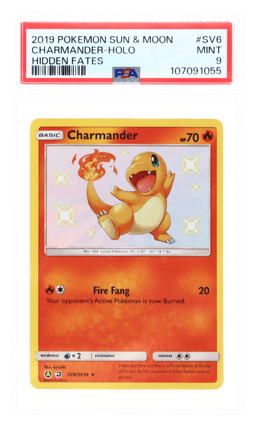 2019 Pokemon Sun and Moon Hidden Fates Holo Charmander #SV6 PSA 9