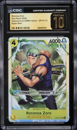 2026 One Piece Adventure On KAMI's Island SR Roronoa Zoro #OP15-113 CGC 10 PRISTINE