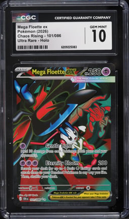 2026 Pokemon Mega Evolution Chaos Rising Full Art Mega Floette Ex #101 CGC 10 GEM MINT