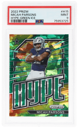 2022 Panini Prizm Hype Green Ice Prizm Micah Parsons #H15 PSA 9