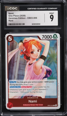 2026 One Piece Heroines Edition Nami #EB03-006 CGC 9 MINT