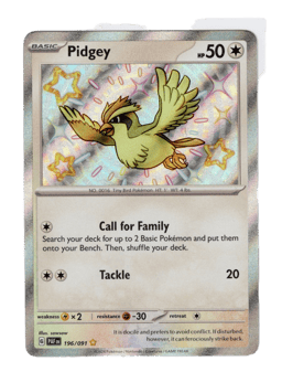 2024 Pidgey #196 Paldean Fates