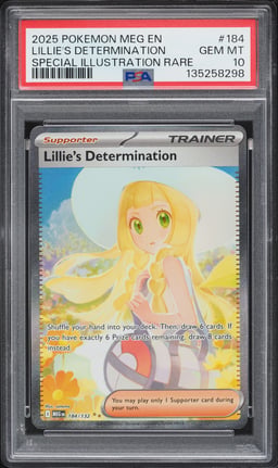 2025 Pokemon Mega Evolution SIR Lillie's Determination #184 PSA 10 GEM MINT