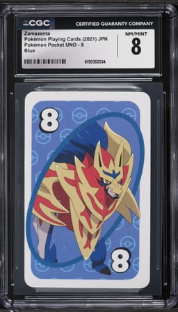 2021 Pokemon Japanese Playing Cards Pokemon Pocket UNO Blue Zamazenta #8 CGC 8 NM-MT