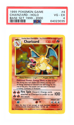 1999 Pokemon Base Set 1999-2000 Holo Charizard #4 PSA 4