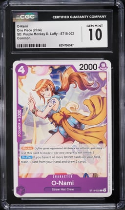 2024 One Piece Starter Deck Purple Monkey D. Luffy O-Nami #ST18-002 CGC 10 GEM MINT