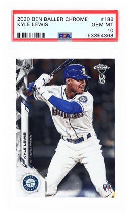 2020 Topps Chrome Ben Baller Kyle Lewis #186 PSA 10