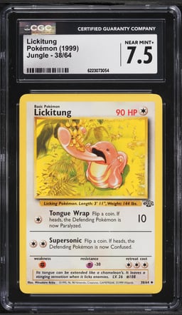 1999 Pokemon Jungle Lickitung #38 CGC 7.5 NRMT+