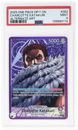 2025 One Piece A Fist of Divine Speed Alternate Art Charlotte Katakuri #OP11-062 PSA 9