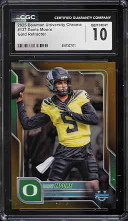 2025 Bowman University Chrome Gold Refractor Dante Moore /50 #137 CGC 10 GEM MINT